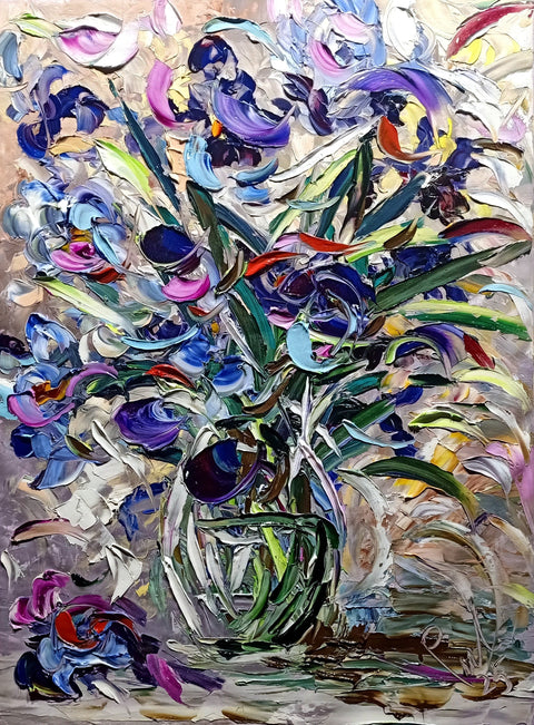 Original flower painting by Antonino Puliafico – contemporary floral art collection