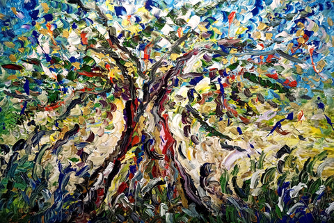 Abbraccio Cosmico – original acrylic painting by Antonino Puliafico