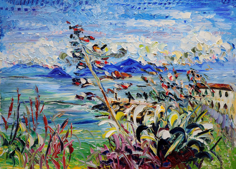 Agave e Cielo Blu – original oil painting by Antonino Puliafico