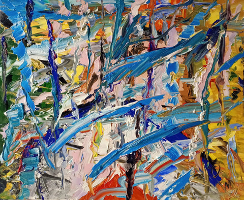 Fluido Azzurro – original acrylic on canvas artwork by Antonino Puliafico