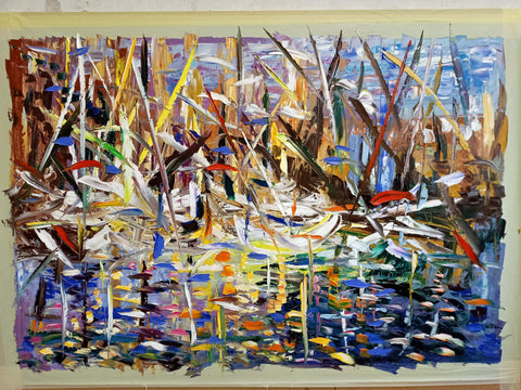 Anima in Porto – detail of expressive marks and painted surface by Antonino Puliafico