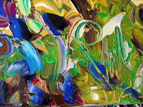 Blu Garden – additional detail of the original painting by Antonino Puliafico