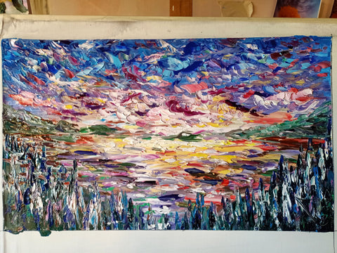 Volare – detail view 2 of the original painting by Antonino Puliafico