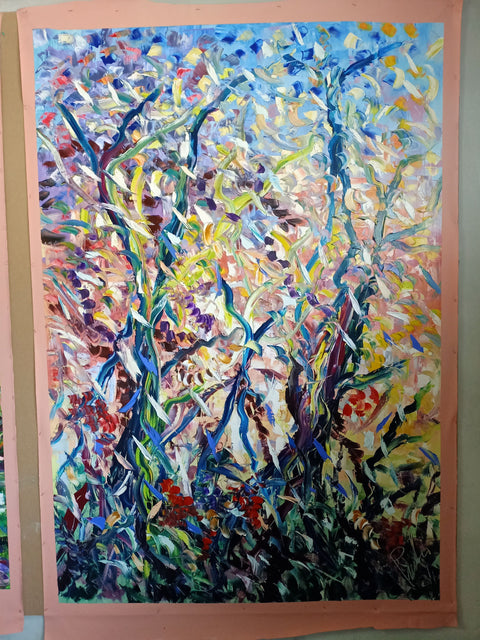 Luce e Cespugli – artwork detail showing surface depth and gesture by Antonino Puliafico