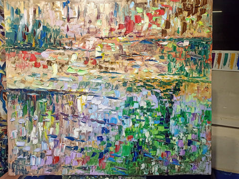 Terre Riflesse – detail of layered surface and expressive marks by Antonino Puliafico