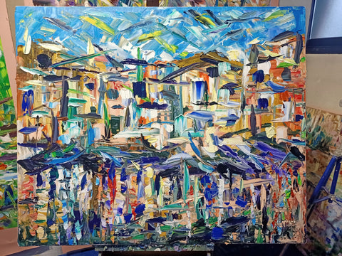 Brezza di Porto – artwork detail showing surface depth and gesture by Antonino Puliafico