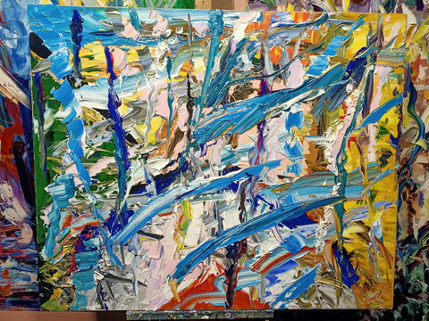 Fluido Azzurro – artwork detail showing surface depth and gesture by Antonino Puliafico
