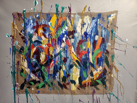 Espansione – detail of layered surface and expressive marks by Antonino Puliafico