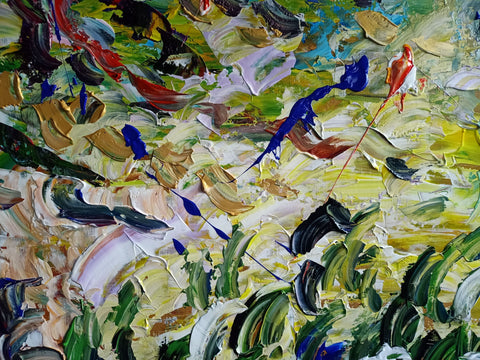 Abbraccio Cosmico – detail view 5 of the original painting by Antonino Puliafico