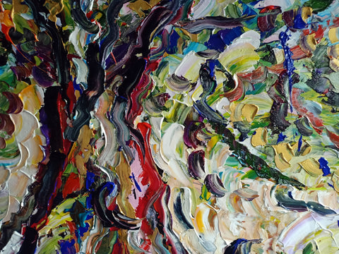 Abbraccio Cosmico – detail view 6 of the original painting by Antonino Puliafico