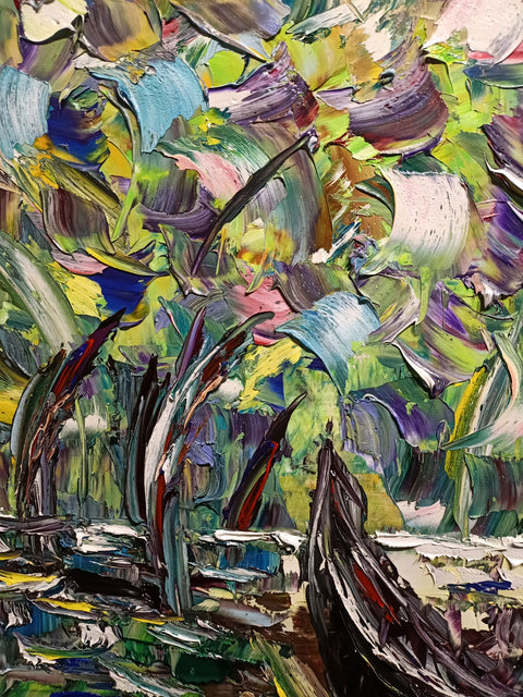 Vele al Chiaro di Luna – detail view 4 of the original painting by Antonino Puliafico