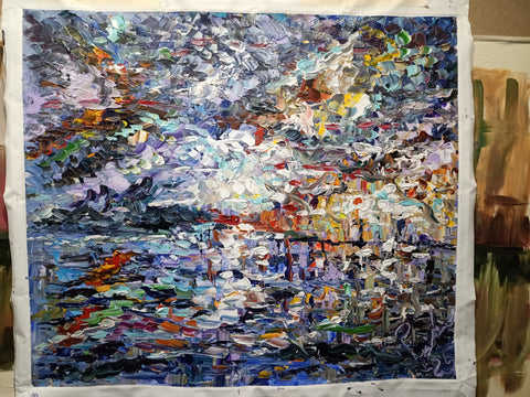 Oltre l’Orizzonte – detail view 2 of the original painting by Antonino Puliafico