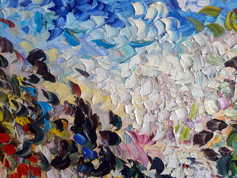 Luci di una Sera d’Estate – detail view 3 of the original painting by Antonino Puliafico