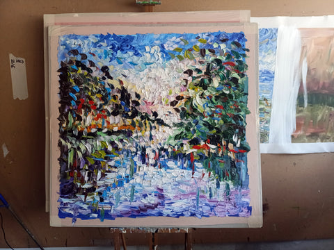 Luci di una Sera d’Estate – detail view 6 of the original painting by Antonino Puliafico