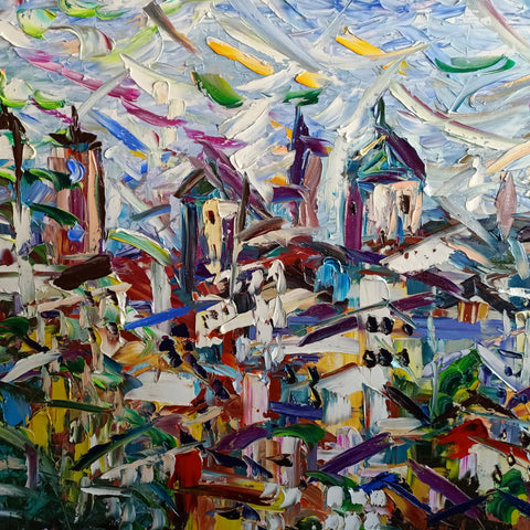 Oltre i Tetti – detail view 3 of the original painting by Antonino Puliafico