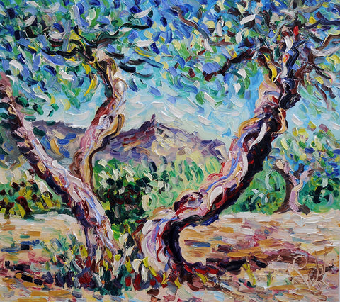 La Coppia di Ulivi – original oil painting by Antonino Puliafico