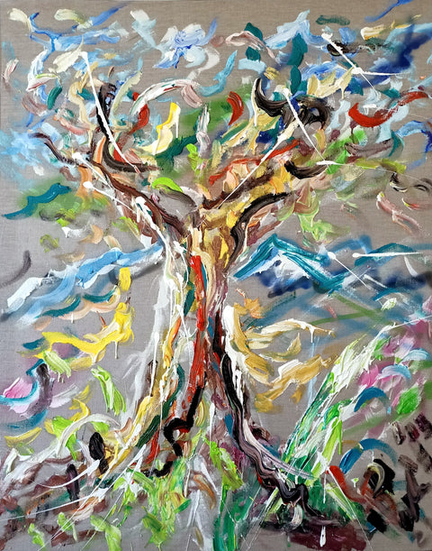 Radici in Fiore – original acrylic painting by Antonino Puliafico