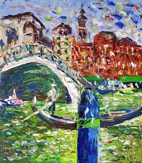 Venezia Rialto – original oil painting by Antonino Puliafico