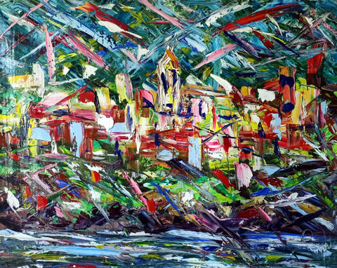 Villaggio Ligure – original oil painting by Antonino Puliafico