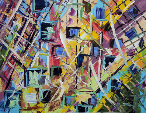 Reflected Buildings – original oil painting by Antonino Puliafico