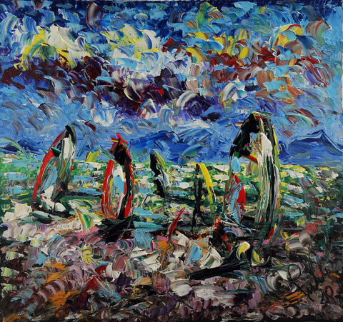Windsurf – original acrylic painting by Antonino Puliafico