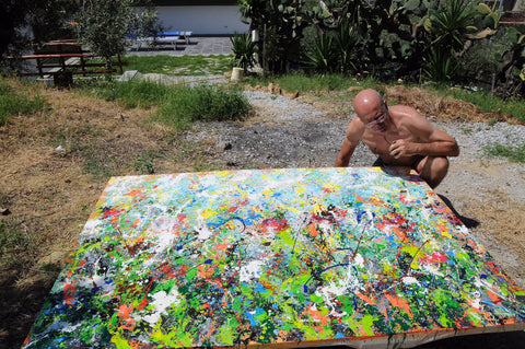 Evanescenze – detail of expressive marks and painted surface by Antonino Puliafico