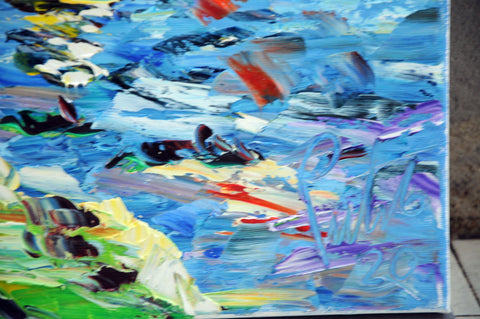 Scoglio e Faro – close-up detail of texture and colour by Antonino Puliafico