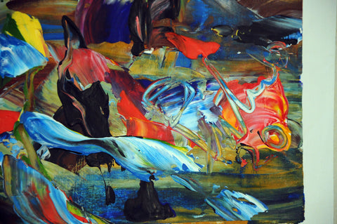 Close-up detail of texture and colour in Senza Confini by Antonino Puliafico