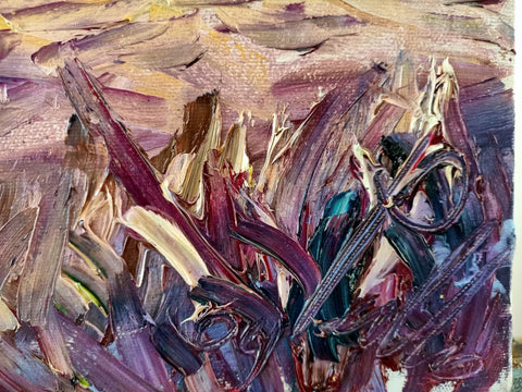 Campi al Crepuscolo – detail of layered surface and expressive marks by Antonino Puliafico