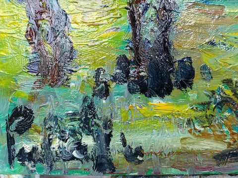 Casette con Ulivi – detail of layered surface and expressive marks by Antonino Puliafico