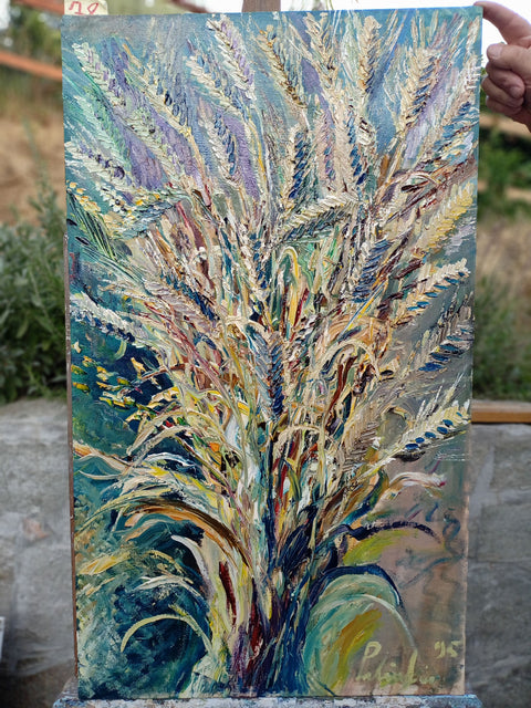 Spighe – detail of layered surface and expressive marks by Antonino Puliafico
