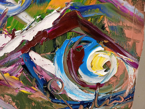 Occhi che ti guardano – expressive surface and gesture detail by Antonino Puliafico