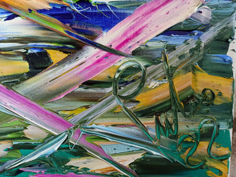 Destino – close-up detail of oil texture and colour by Antonino Puliafico