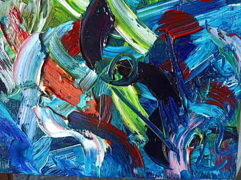 Esenza Fiorita – close-up detail of oil texture and colour by Antonino Puliafico