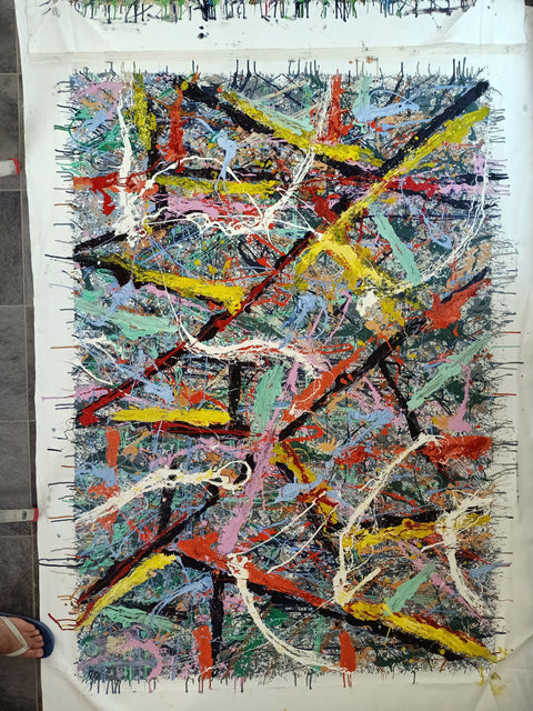 Memorie – detail of layered surface and expressive marks by Antonino Puliafico