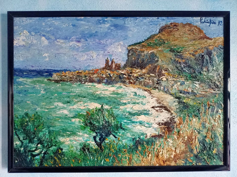 Cefalù in Burrasca - close-up detail of texture and colour by Antonino Puliafico