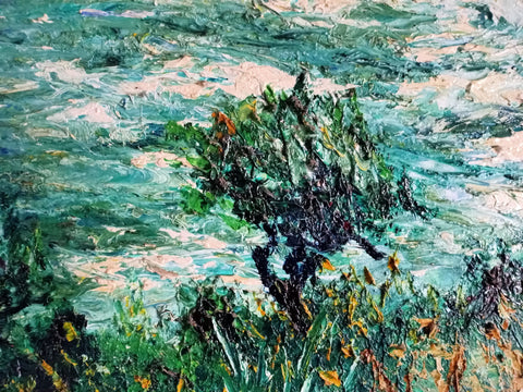 Cefalù in Burrasca - additional close-up of the original artwork by Antonino Puliafico