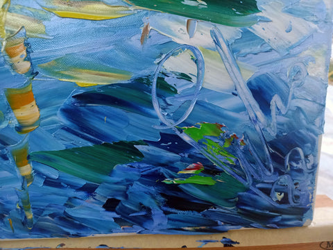 Abbaglio Marino – detail of expressive marks and painted surface by Antonino Puliafico