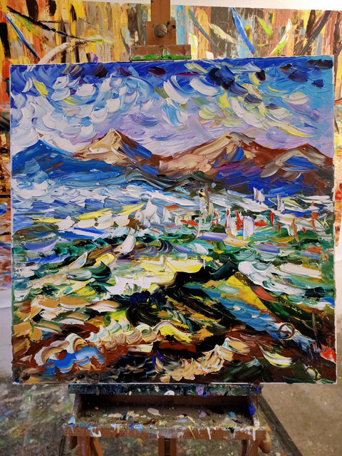 Prati Colorati – detail of expressive marks and painted surface by Antonino Puliafico