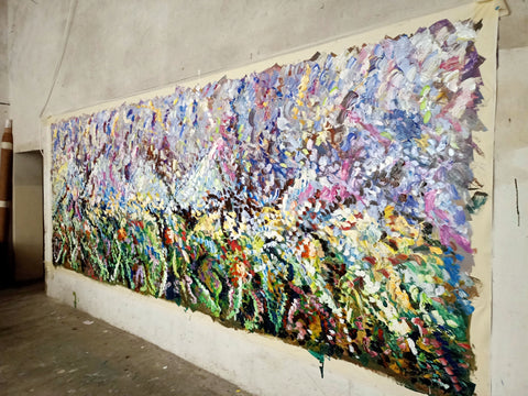 Big Spring – detail of expressive marks and painted surface by Antonino Puliafico