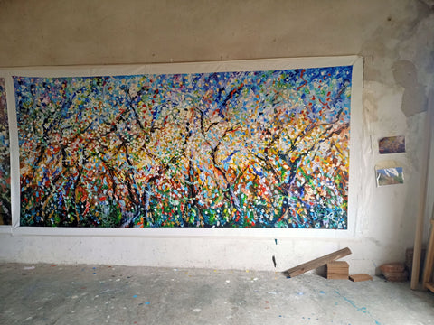 Mutazione – detail of expressive marks and painted surface by Antonino Puliafico