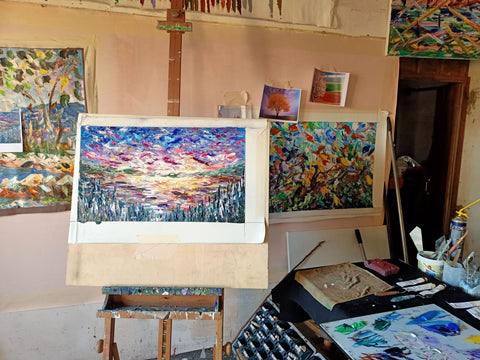 Volare – detail view 3 of the original painting by Antonino Puliafico