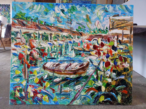 Peschiera – detail of layered surface and expressive marks by Antonino Puliafico