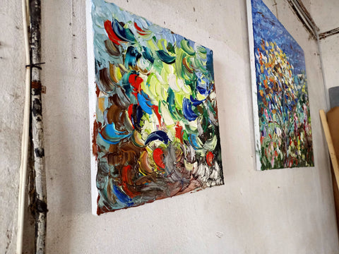 Lanterna Verde – detail of layered surface and expressive marks by Antonino Puliafico