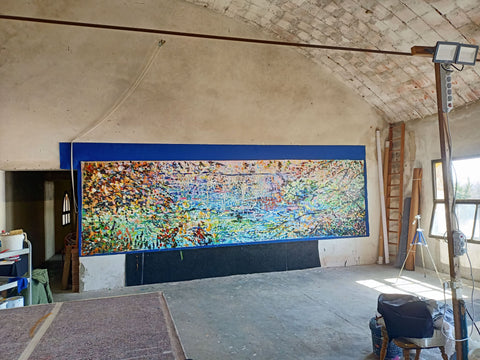 Riflessi Smeraldo – artwork detail showing surface depth and gesture by Antonino Puliafico