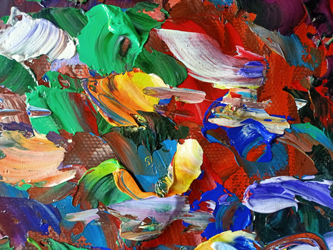 Close view of colour transitions and material texture in Luce e Vita by Antonino Puliafico