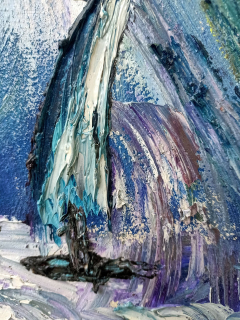 La Burrasca – detail of layered surface and expressive marks by Antonino Puliafico