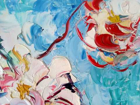 Fiori di Pesco – artwork detail showing surface depth and gesture by Antonino Puliafico