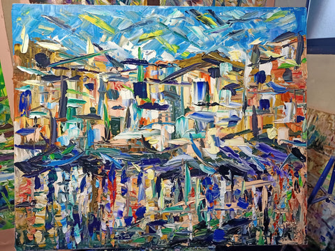 Brezza di Porto – close-up detail of texture and colour by Antonino Puliafico