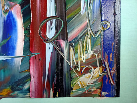 Misteri a Venezia – detail of layered surface and expressive marks by Antonino Puliafico